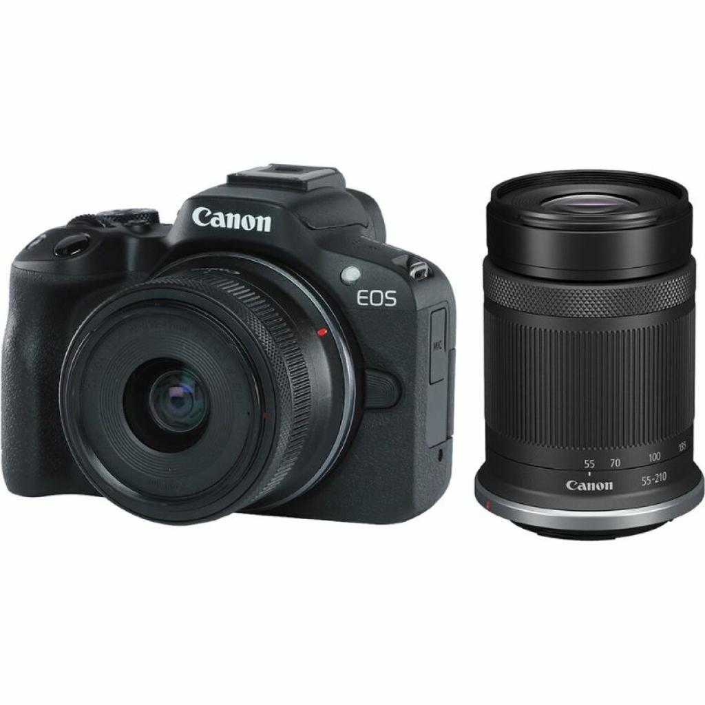 Canon EOS R50 schwarz mit RF-S 18-45mm und RF-S 55-210mm