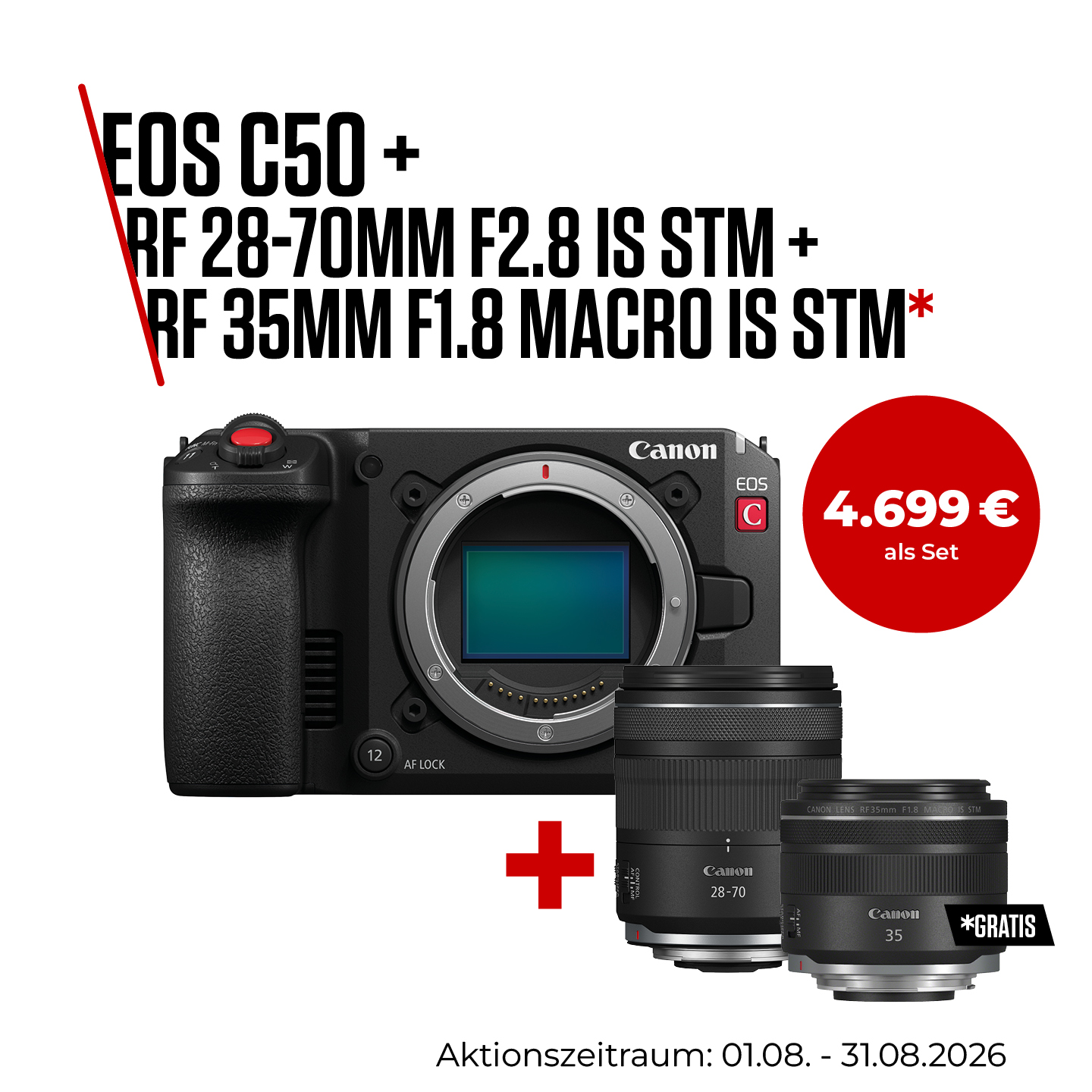 Canon EOS C50 + Canon RF 28-70mm F2.8 IS STM + Canon RF 35mm F1.8 Macro IS STM